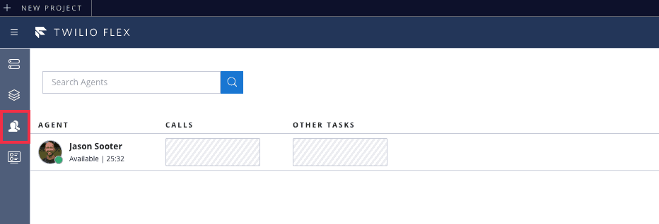 Twilio Flex interface showing agent availability and tasks.