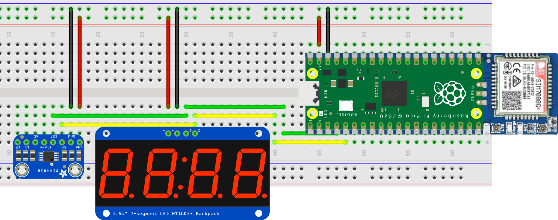 The Waveshare Pico sensor circuit layout.
