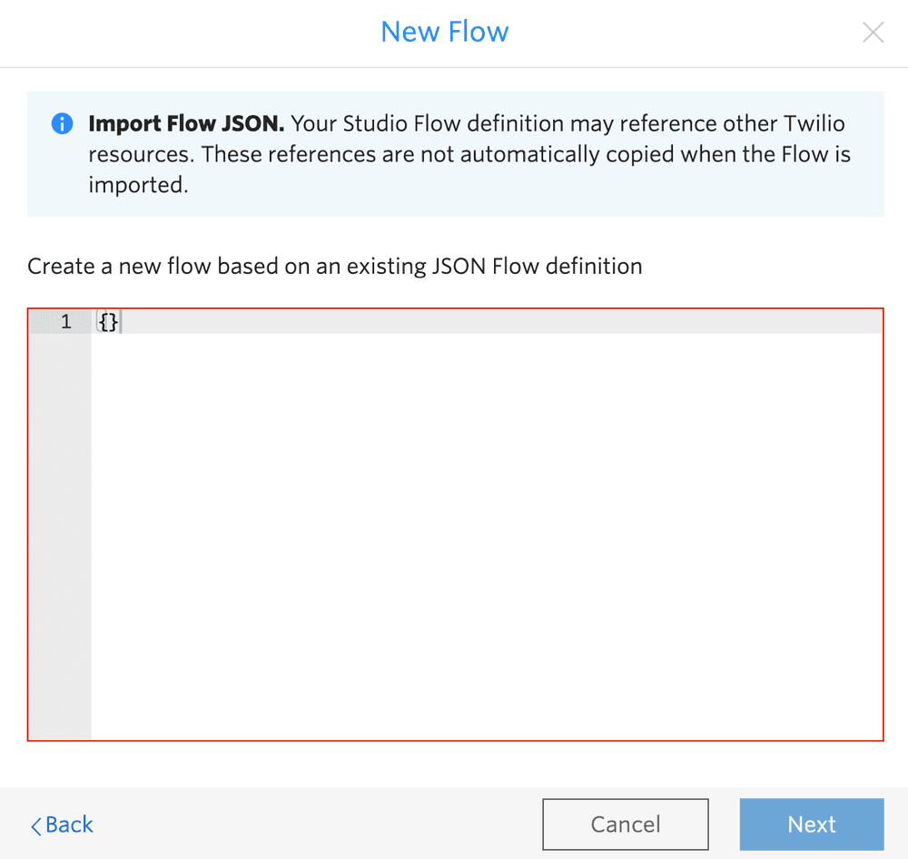 Studio new flow with JSON importing.