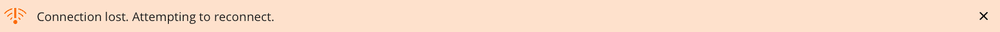 Notification bar: Connection lost, attempting to reconnect.