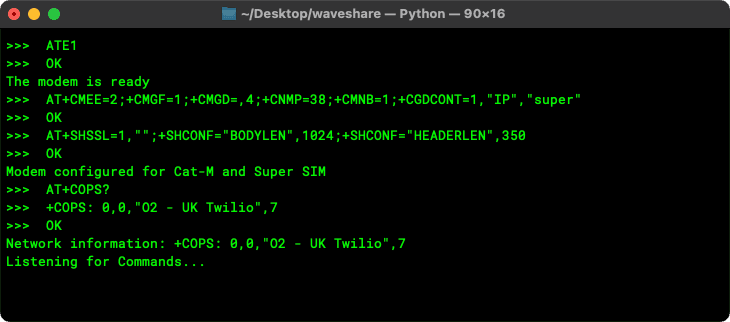 Super SIM Pico AT command flow.