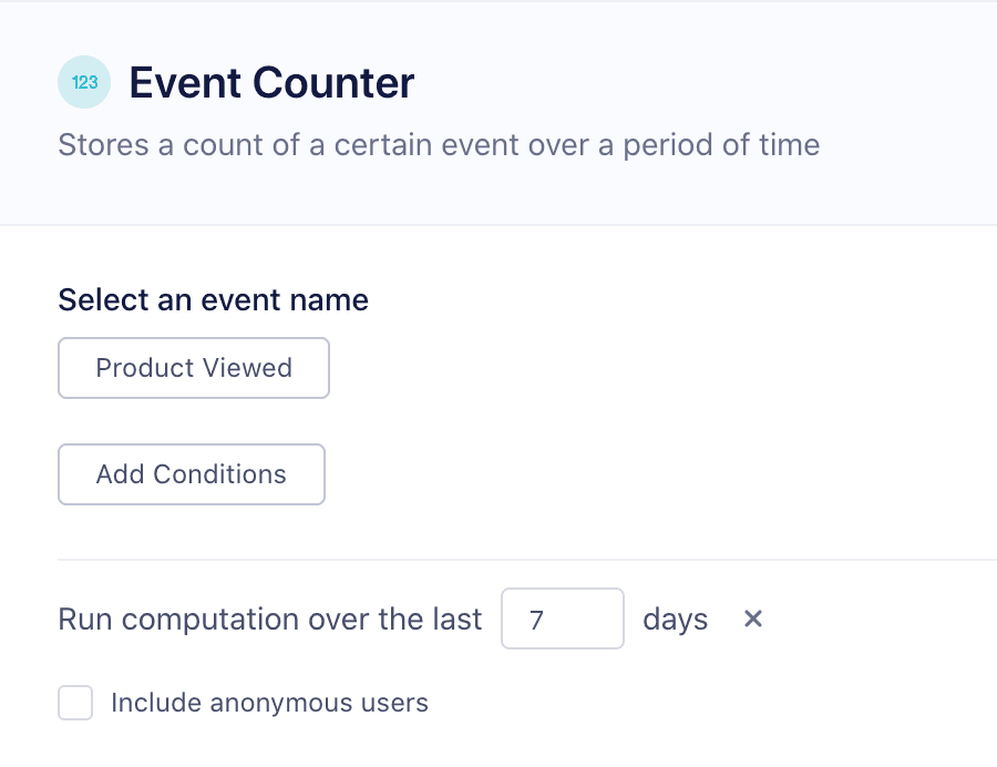 An event counter trait run over the course of a week.