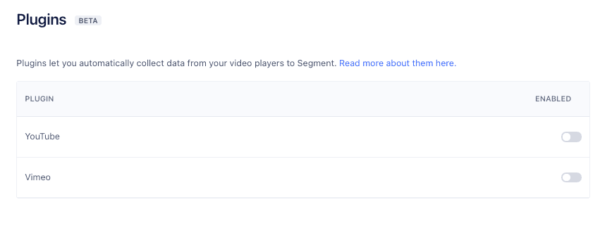 the plugins setting screen.