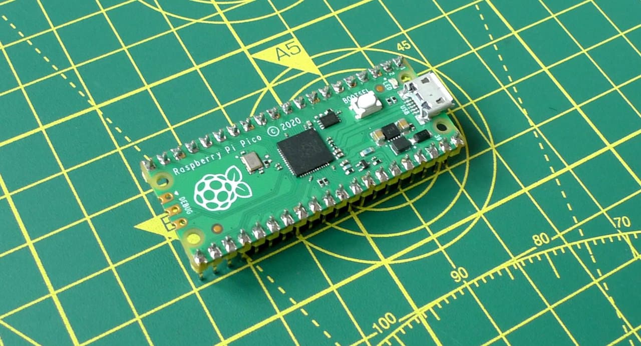 The highly programmable Raspberry Pi Pico.