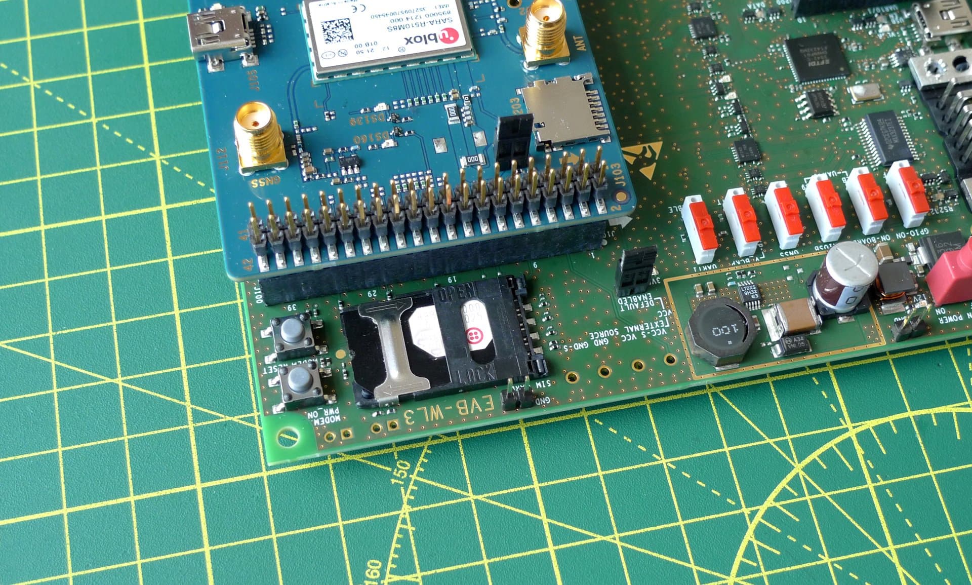 Fit a Super SIM into the EVK-R5's SIM holder.