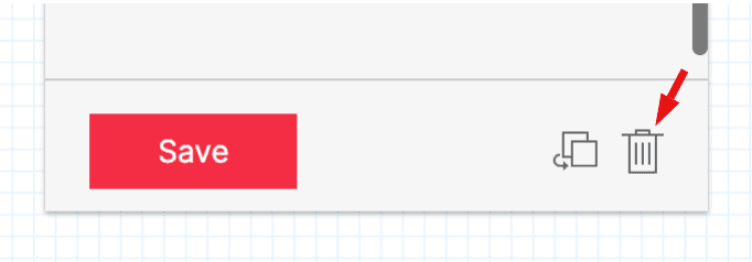 Delete icon in the Inspector Panel.