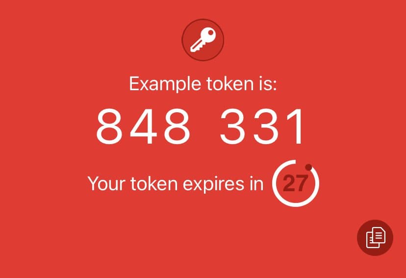 Example TOTP token in the Authy App showing that the token expires in 27 seconds.