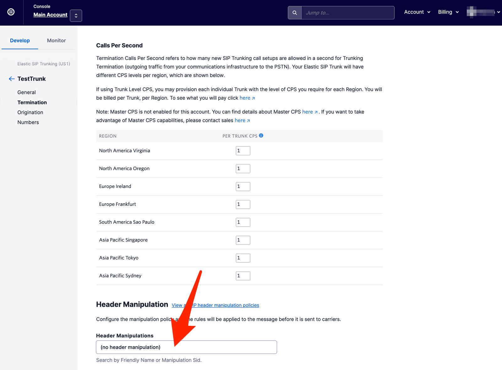 Header Manipulation - Configure trunk with your Header Manipulation Policy.