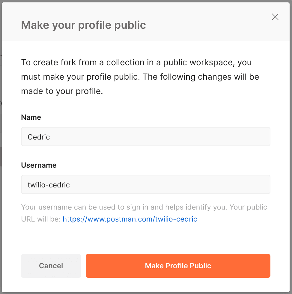 Make your profile public form.