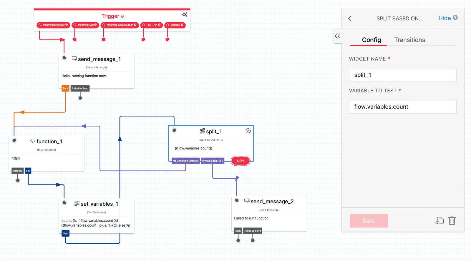 Twilio Studio Request Reattempt Split Based On... Widget.