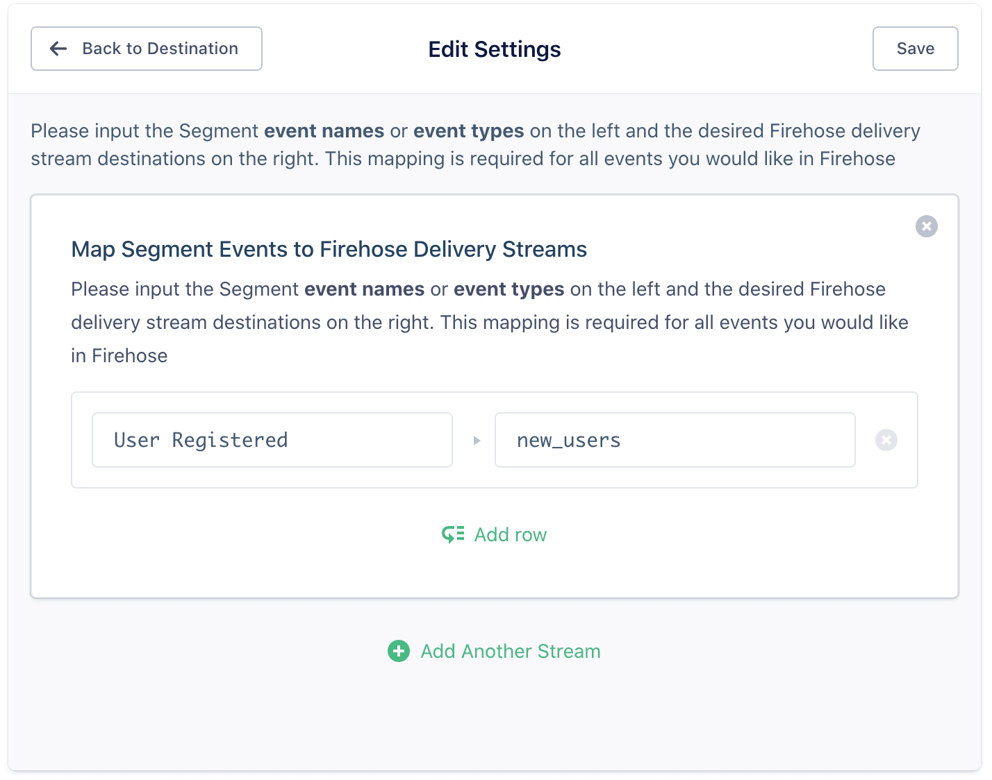 track event mapping screenshot.