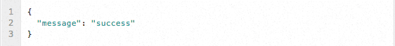 JSON response with message success.