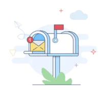 Kraft brown paper envelopes on pink background