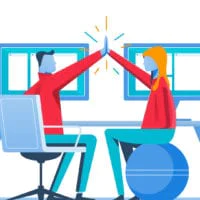 Kraft brown paper envelopes on pink background