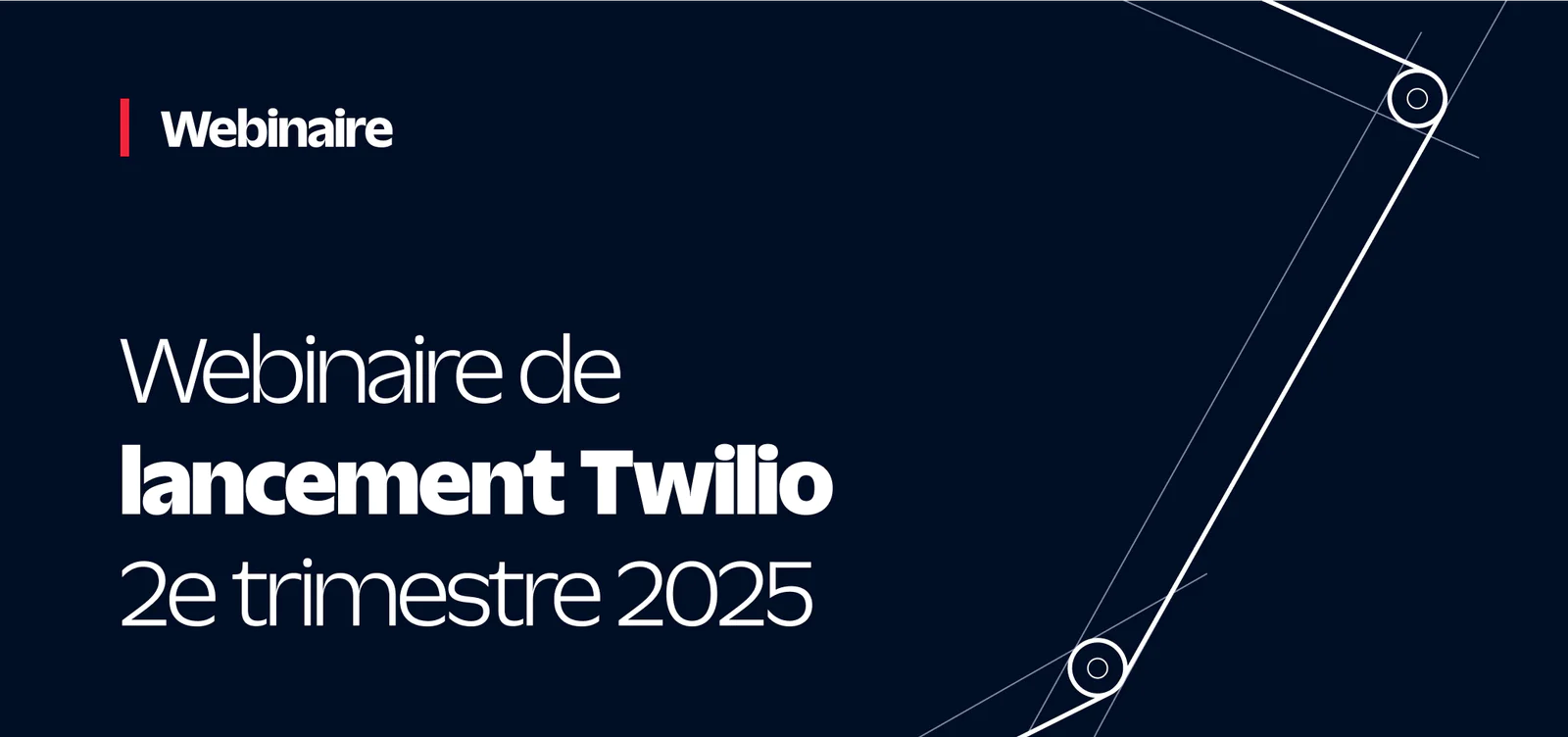 Dark blue and white webinar banner for Twilio Q2 2024 release presentation