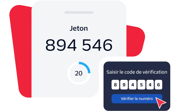 Two-factor authentication screen showing token number and fields to enter and verify the code.