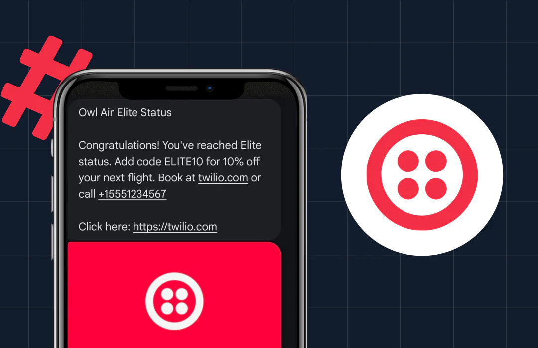 Phone screen displaying a promotional message about reaching elite status with a discount code.