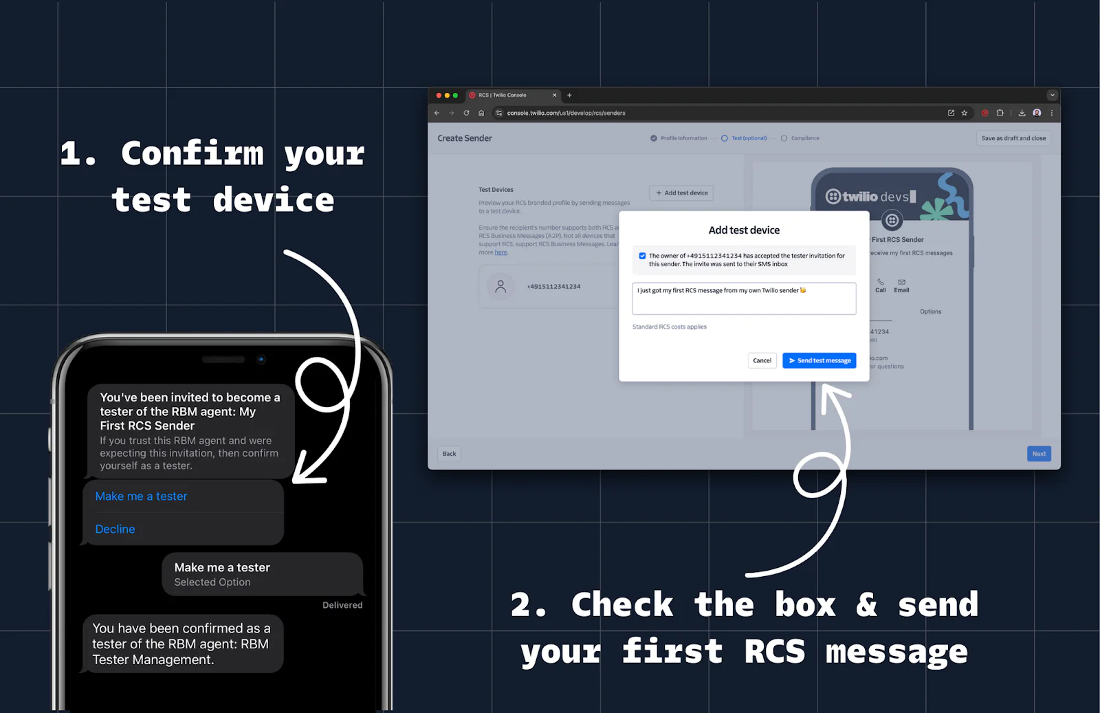 Opt in on a phone to receive RCS messages