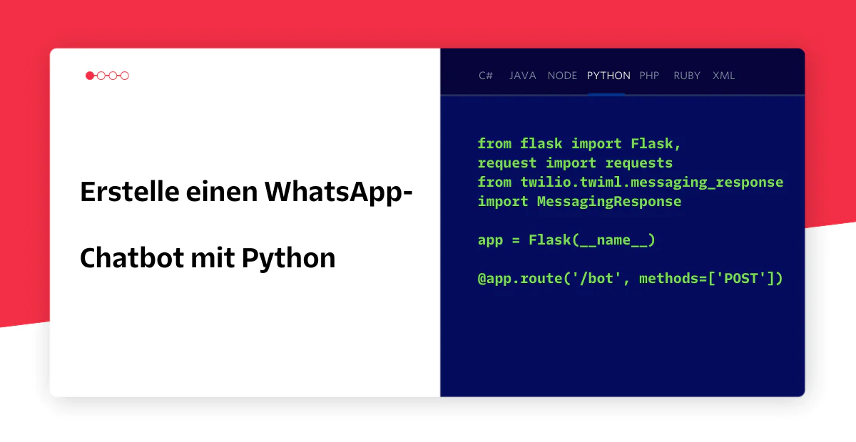 Image showing code and text for creating a WhatsApp chatbot with Python.