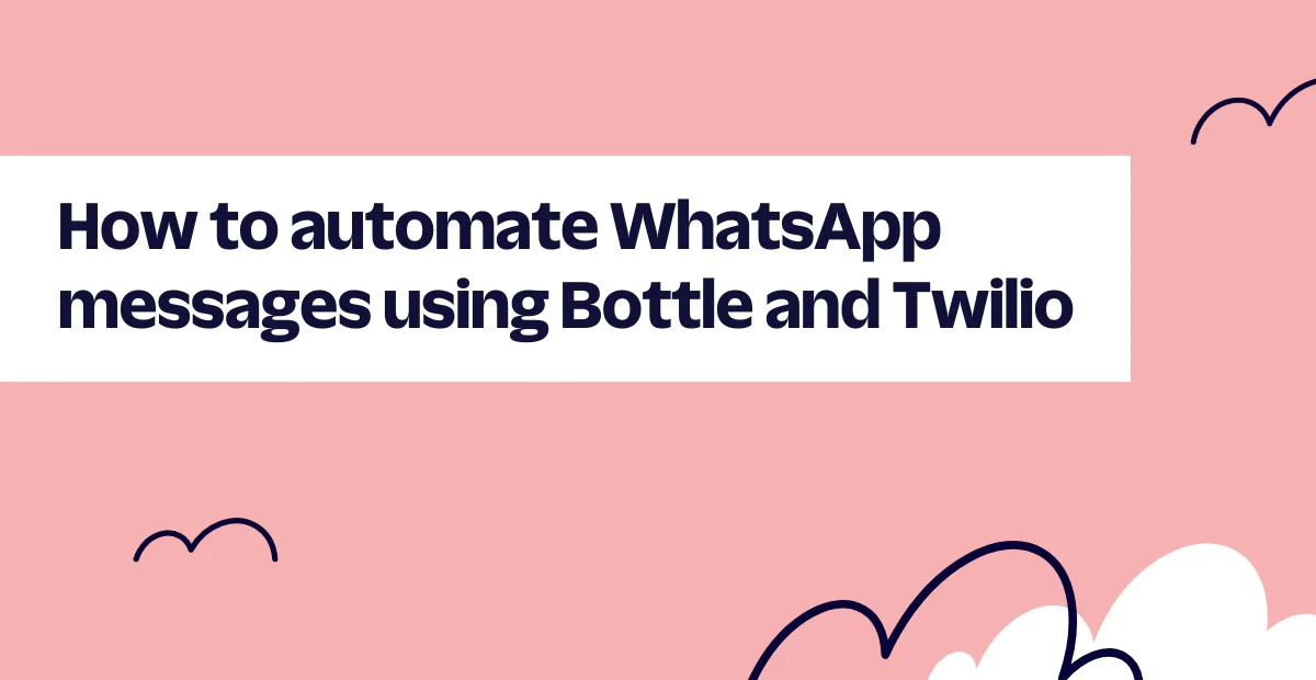 Text on a pink background
