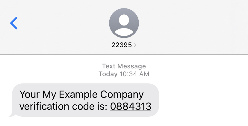 senha de uso único por SMS em um dispositivo móvel