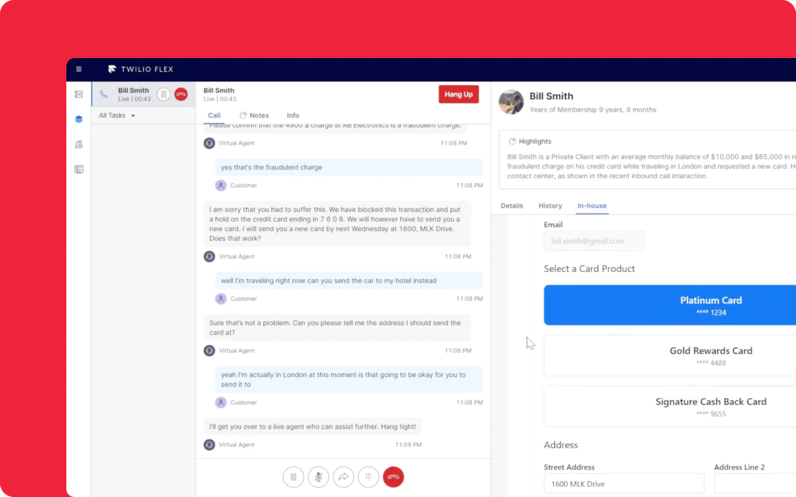 Man in a yellow shirt pointing at the Learn Flex text with Twilio Devs branding