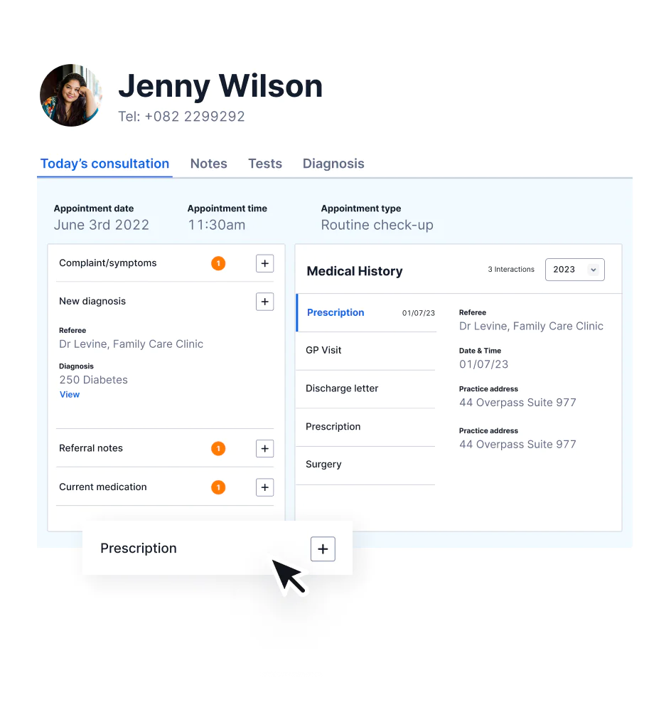 Flex contact center UI showing an example of first-party data you can pull in from another system, like a CRM or EHR, to personalize customer interactions