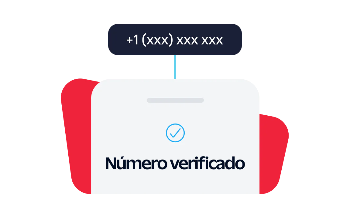 A phone number with the text Number verified and a check mark indicating verification.