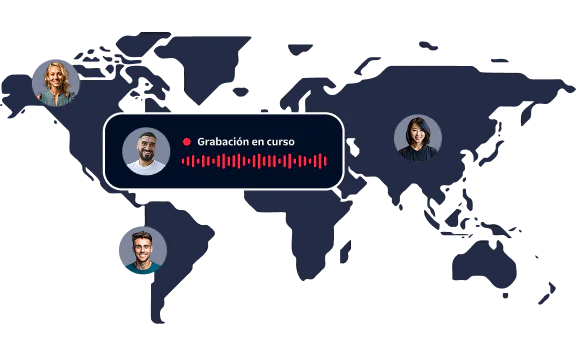 Diverse UI elements including a sound recording interface, smartphone screen, and coding window.