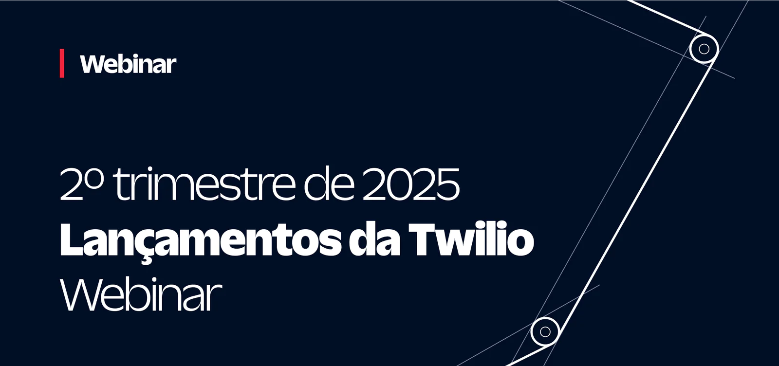 Twilio Q1 2025 release webinar announcement with Twilio logo on a red and white background.