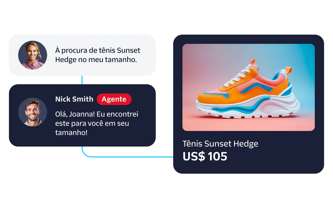Customer Service Chat About Finding Sneakers Agent helping customer find Sunset Hedge sneakers in their size.