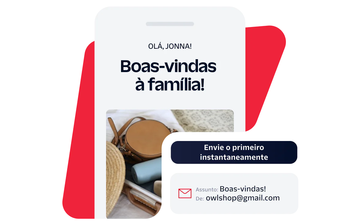 Smartphone screen showing a welcome message to Jonna with email subscription information.